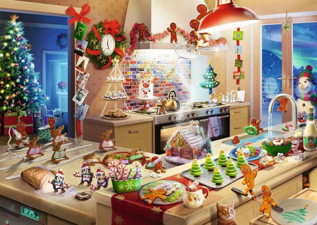 Puzzle Christmas gingerbread cookies