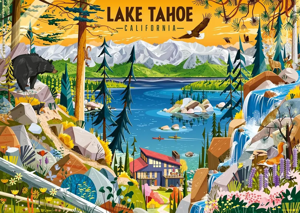 Puzzle Poškodený obal Jazero Tahoe