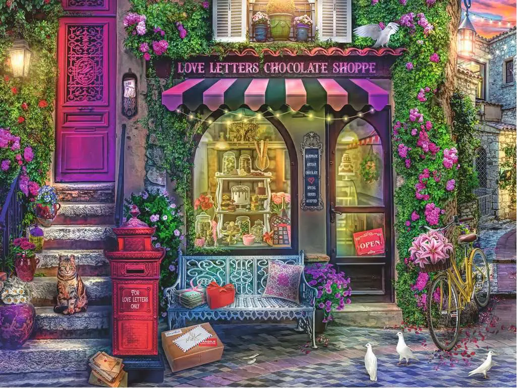 Puzzle Love letters and chocolate