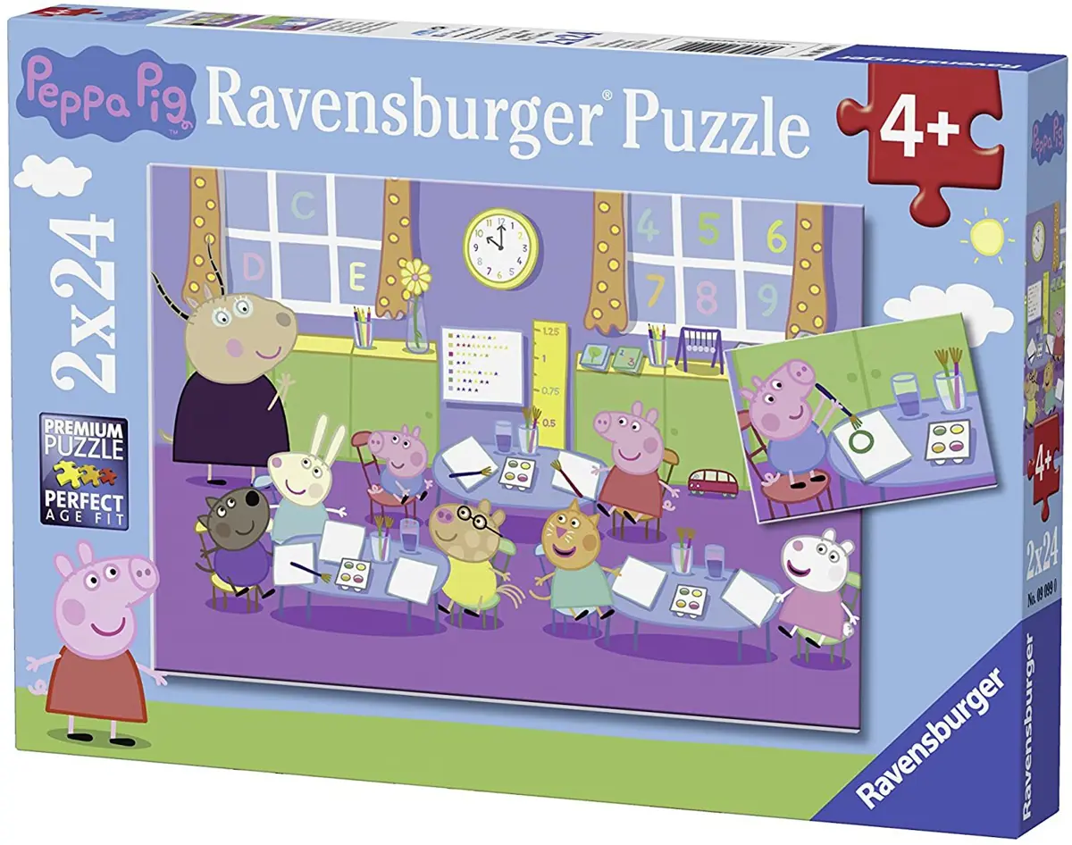 Puzzle 2x24 Prasiatko peppa v škole