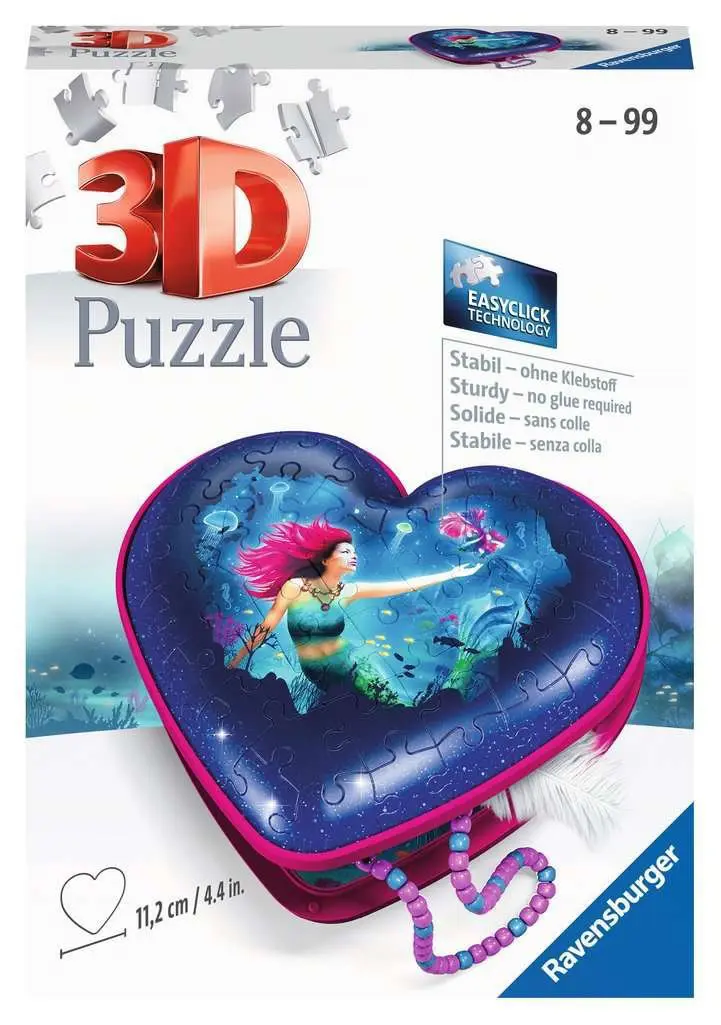 Puzzle Srčasta škatlica: Morska deklica
