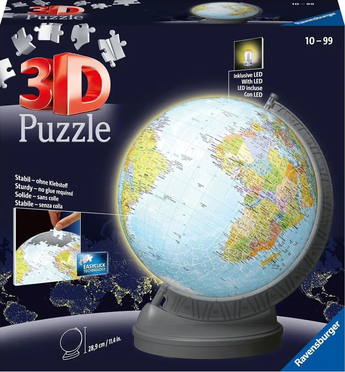 Puzzle Glob 3D Puzzleball z podświetleniem LED