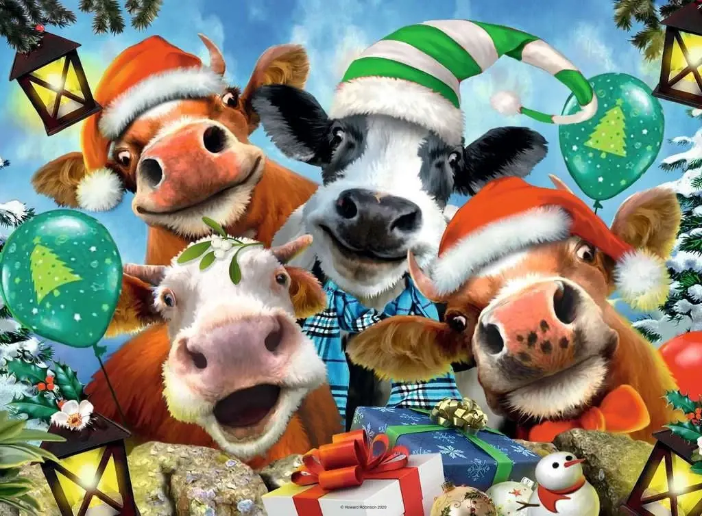 Puzzle Animale Crăciun Fericit
