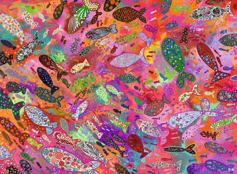 Puzzle Fish in Fuchsia