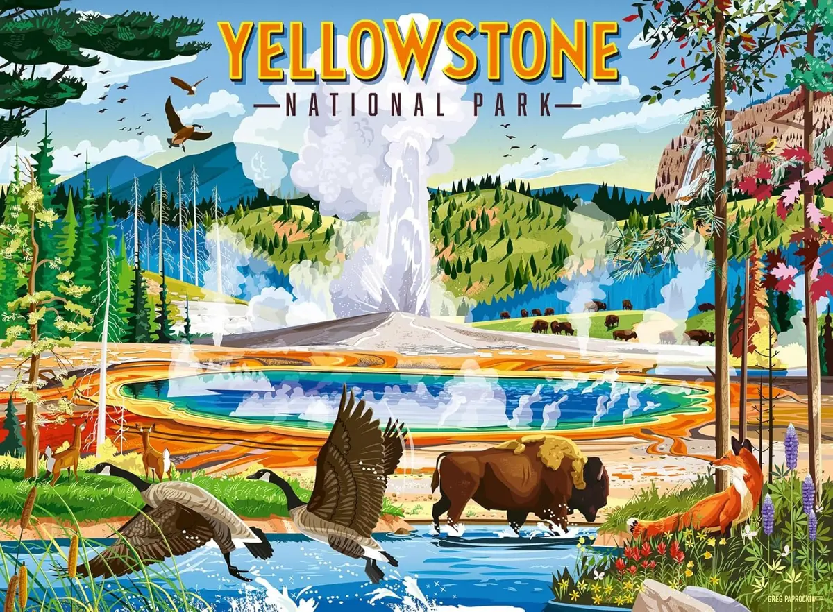 Puzzle  Zbirka nacionalnih parkov: Yellowstone