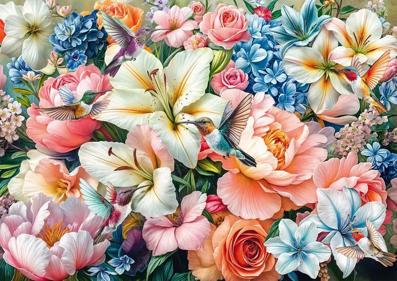 Puzzle Flori în pastel