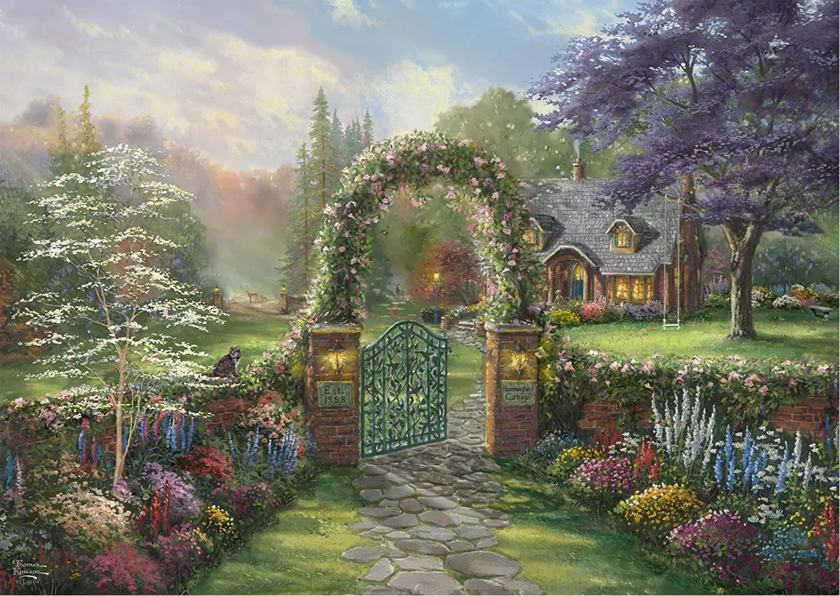 Puzzle Thomas Kinkade: Hummingbird Cottage