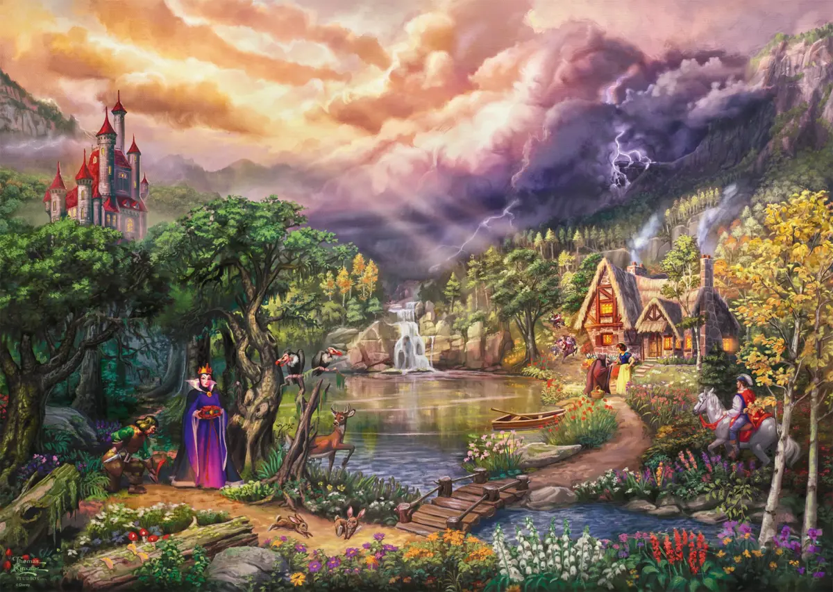 Puzzle Thomas Kinkade: Snehulienka a kráľovná