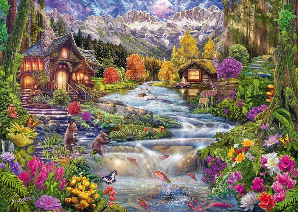 Puzzle River in Mountains