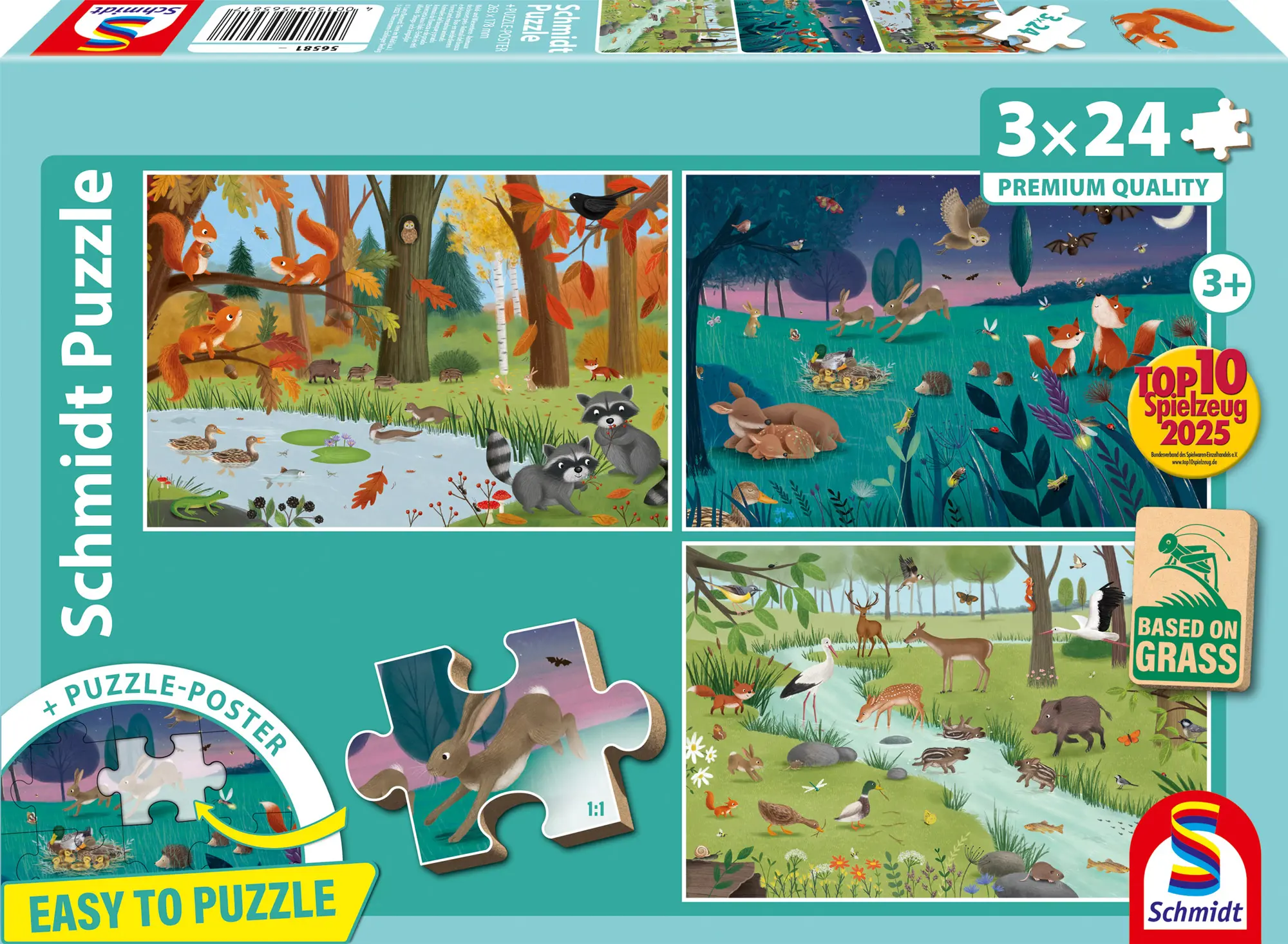 Puzzle 3x24 Forest animals