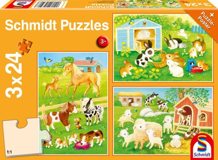 Puzzle 3x24 My Farmyard Friends