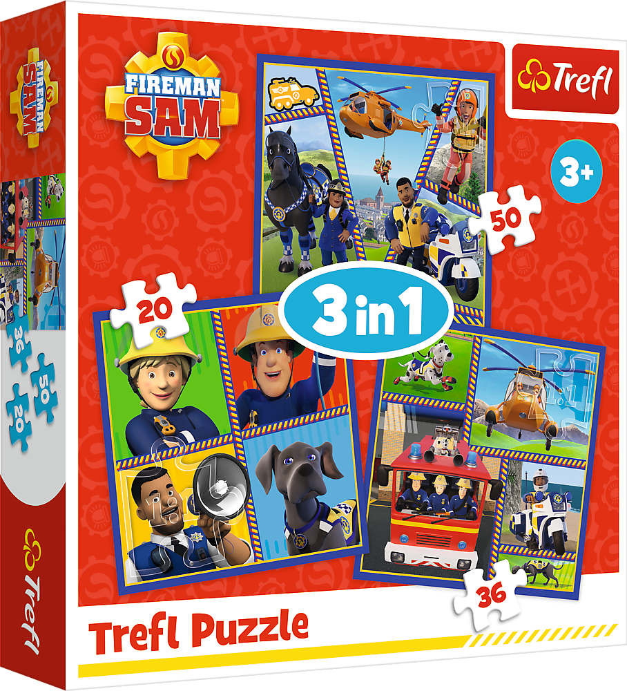 Puzzle 3v1 Fireman Sam Day