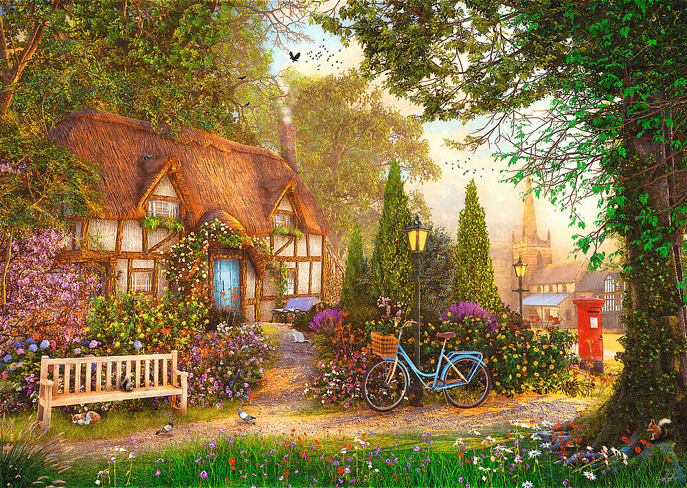 Puzzle Puzzle Premium Plus Tea Time: Thatched Cottage