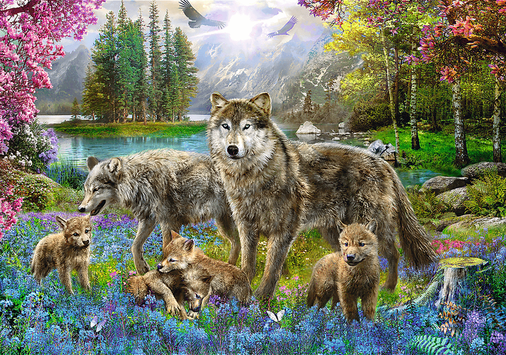 Puzzle Wolfs family