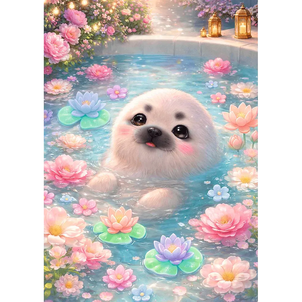 Puzzle Premium Plus – Une overdose de mignonnerie : un phoque trop mignon
