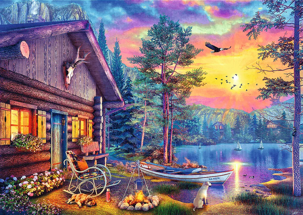 Puzzle Čas na čaj Premium Plus: Sunset Harbor