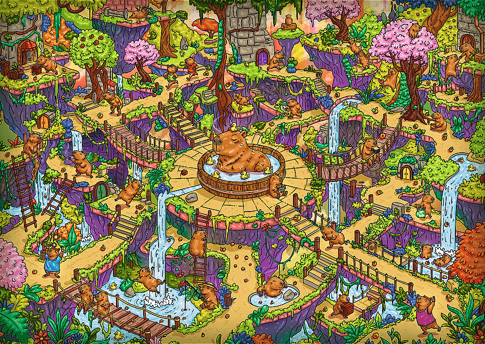 Puzzle Prémium Plusz A lehetetlen labirintus: Vicces Capibaras
