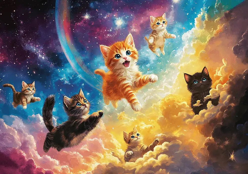 Puzzle Vesmírne mačiatka