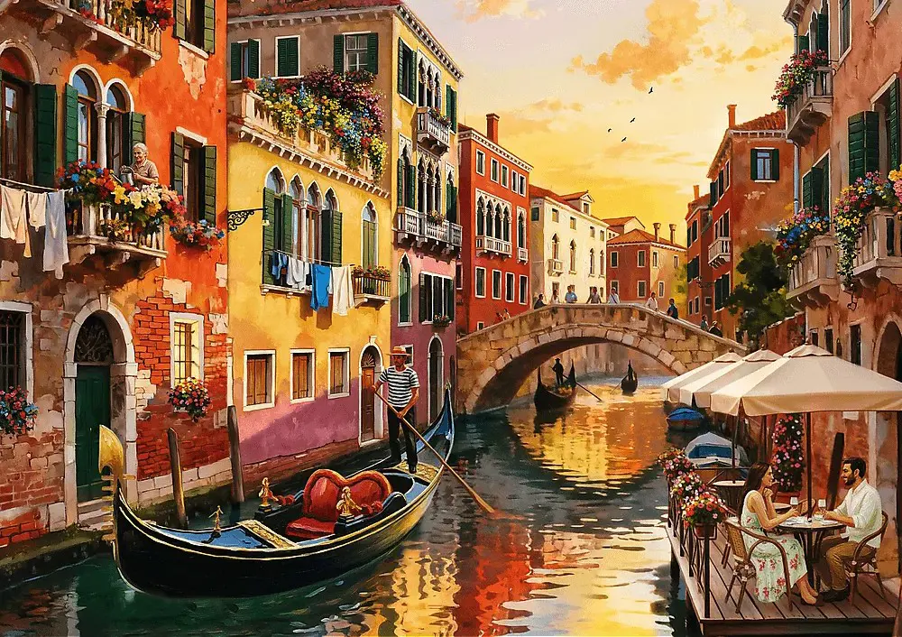 Puzzle Veneza ao pôr do sol