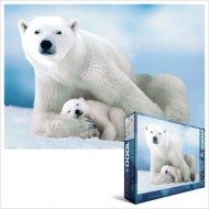 Puzzle Isbjørn og unger
