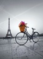 Puzzle Romantikus sétány Párizsban az Eiffel-toronnyal a háttérben, Franciaország 