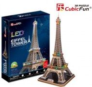 Puzzle Eiffelova veža, svietiaca LED 3D