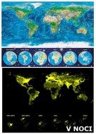 Puzzle Zemljevid sveta neon
