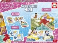 Puzzle 4 az 1-ben Disney-hercegnők 2x puzzle, memóriajáték és dominó