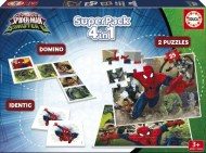 Puzzle 4v1 Spiderman 2x palapeli, pexeso ja domino