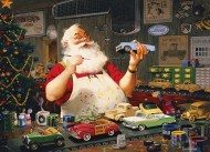 Puzzle Newsom: Moș Crăciun pictând mașini