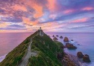 Puzzle Grijs: Nugget Point Lighthouse, South Island - Nieuw-Zeeland