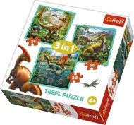 Puzzle 3v1 mundo inusual de dinosaurios