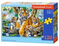 Puzzle Tigres junto ao riacho