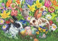 Puzzle Wielkanocne króliczki