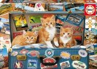 Puzzle Keliaujantys kačiukai Educa
