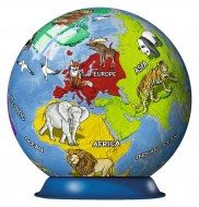 Puzzle Globul copiilor cu animale