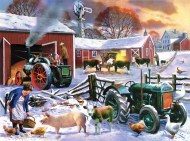 Puzzle Zima na farmie