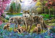 Puzzle Rodina vlkov