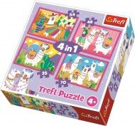 Puzzle 4 en 1 joyeux lamas