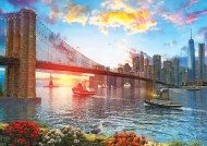 Puzzle Západ slnka nad Brooklynským mostom, New York