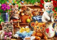 Puzzle Koťata v květináči