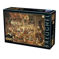 Puzzle Brueghel: Der Kampf zwischen Karneval und Fastenzeit