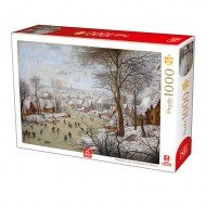 Puzzle Brueghel mlajši: Zimska pokrajina s ptičjimi pasti