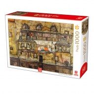 Puzzle Schiele: Mājas siena pie upes
