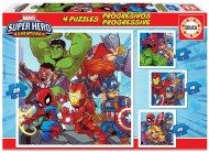 Puzzle Приключения супергероев Marvel 4 на 1