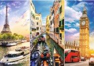 Puzzle Utazás Európában - Franciaország, Olaszország, London - Kollázs 