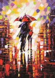 Puzzle Liebe unter einem Regenschirm