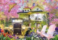 Puzzle Nosztalgikus ház a rózsaszín fák közt
