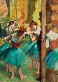 Puzzle Edgar Degas: Táncosok, rózsaszín és zöld, 1890