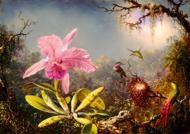 Puzzle Martin Johnson Heade - Cattleya Orquídea e Três Beija-flores